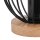 Lampe de table noire E27 petite H : 16 cm Métal Bois Rétro