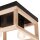 Plafonnier noir naturel 2x E27 L : 30 cm carré bois métal