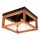 Plafonnier rectangulaire Rustique Noir L : 30 cm Bois Métal