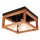 Plafonnier rectangulaire Rustique Noir L : 30 cm Bois Métal