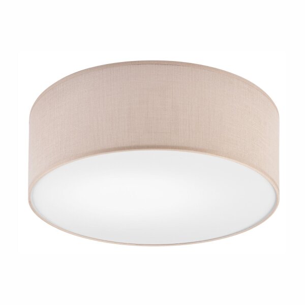 Plafonnier rond Ø 35 cm Tissu Moderne Beige faible éblouissement E27