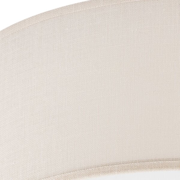 Plafonnier Tissu Ø 35 cm rond Crème faible éblouissement plat pour E27