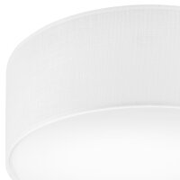 Plafonnier Blanc Ø 35 cm rond plat tissu...