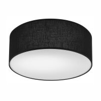 Plafonnier noir &Oslash; 35 cm rond plat tissu...