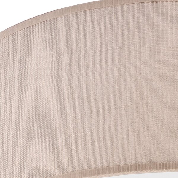 Plafonnier Tissu Ø 45 cm rond plat faible éblouissement Beige 2x E27