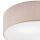 Plafonnier Tissu Ø 45 cm rond plat faible éblouissement Beige 2x E27