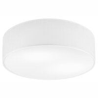 Plafonnier blanc tissu Ø 45 cm rond plat faible...