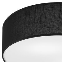 Plafonnier noir Ø 45 cm rond plat faible...