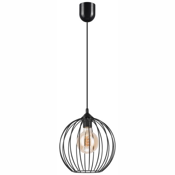 Suspension Noir Ø 24 cm Métal Fil Abat-jour E27 KARNA
