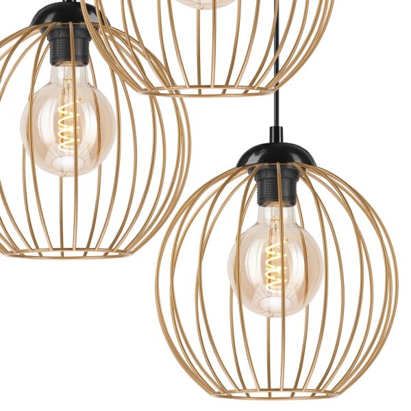 Lampe à suspendre noir or brun Ø 50 cm métal cm réglable