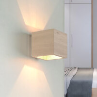 Lampe en bois BRUCCIA Up Down L:10cm carr&eacute; G9