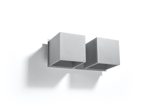 Applique murale en aluminium Gris carrée Up Down 2x G9 BRUCCIA