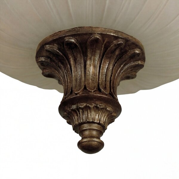 Plafonnier SERNOY en bronze crème Ø48cm verre métal
