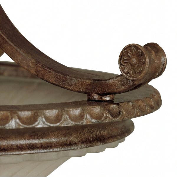Plafonnier SERNOY en bronze crème Ø48cm verre métal