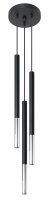 Lampe &agrave; suspendre noire chrome 3 flammes...