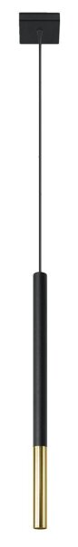 Lampe à suspendre Noir Or Ø 2,5 cm étroit Métal Cylindre