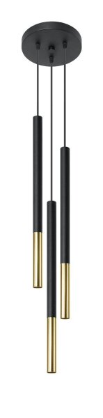 Lampe à suspendre Noir Or 3 flammes G9 Ø 20 cm Métal