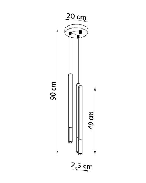 Lampe à suspendre Noir Or 3 flammes G9 Ø 20 cm Métal