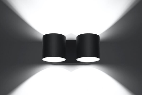 Applique en métal noir L:26cm H:12cm Moderne 2x G9