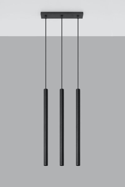Suspension noir métal 3 flammes G9 PETERA cuisine