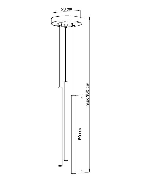 Lampe à suspendre minimaliste noire Ø20cm 3x G9 PETERA