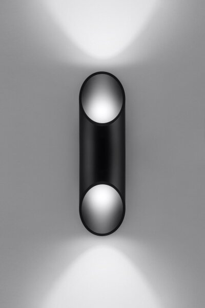 Applique murale noire Up & Down Spot Ø10cm H:30cm