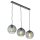 Suspension 3 flammes E27 noir graphite verre m&eacute;tal