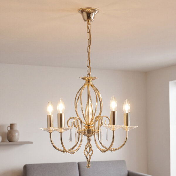 Lustre élégant en laiton avec cristal CANDELA