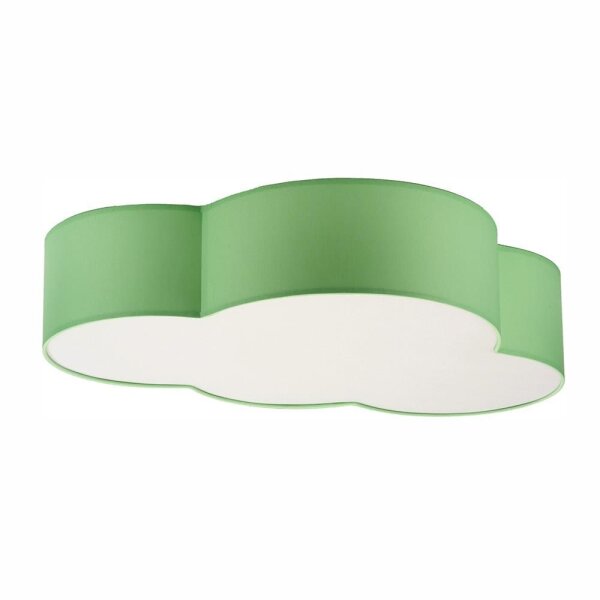 Lampe pour chambre denfant plafond nuage faible éblouissement 4x E27 vert