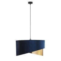 Suspension Tissu Ø 50 cm Aspect velours bleu or 3x...