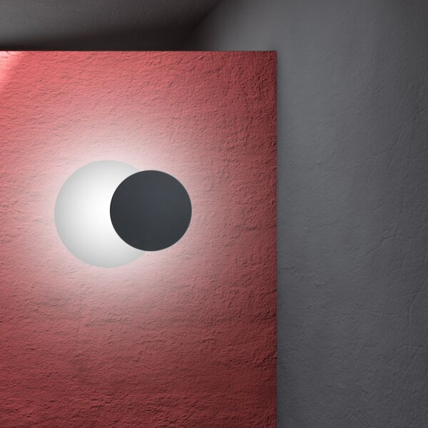 Applique murale noire ronde G9 éclairage indirect