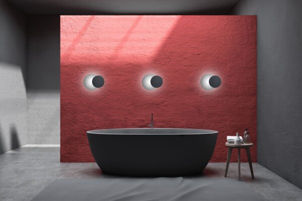 Applique murale noire ronde G9 éclairage indirect