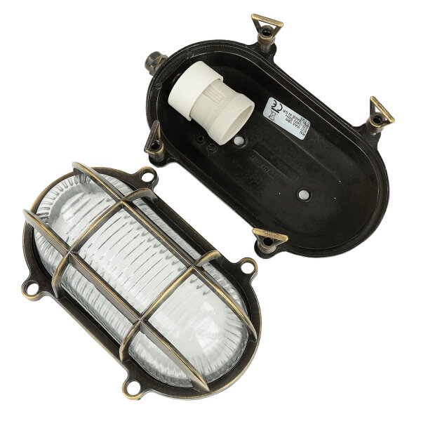 Lampe dextérieur laiton verre strié E27 IP64 Maritim SKIATHOS
