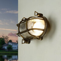 Lampe dextérieur laiton verre strié E27...