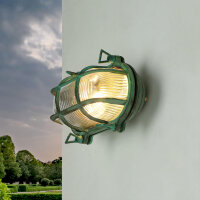 Lampe dext&eacute;rieur mur laiton verre IP64 E27 Maritim...