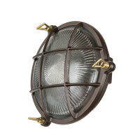 Lampe de bateau murale Ø 21 cm laiton verre E27...