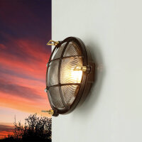 Lampe de bateau murale Ø 21 cm laiton verre E27...