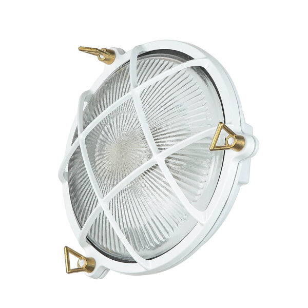 Lampe dextérieur blanc laiton verre Ø 21 cm E27 IP64 SERIFOS