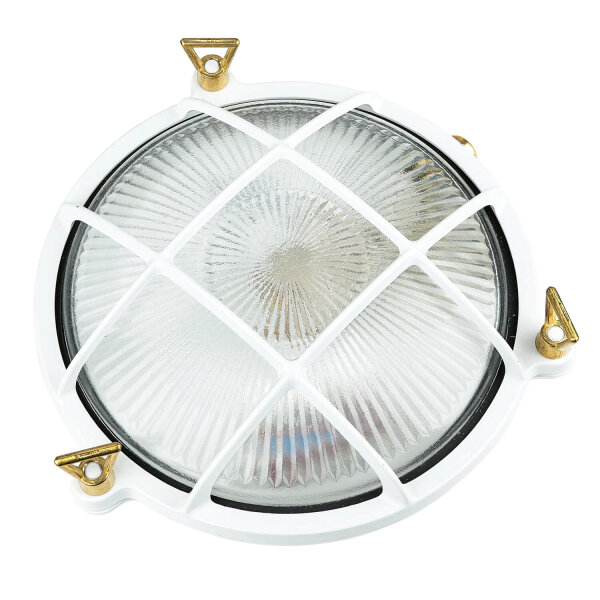 Lampe dextérieur blanc laiton verre Ø 21 cm E27 IP64 SERIFOS