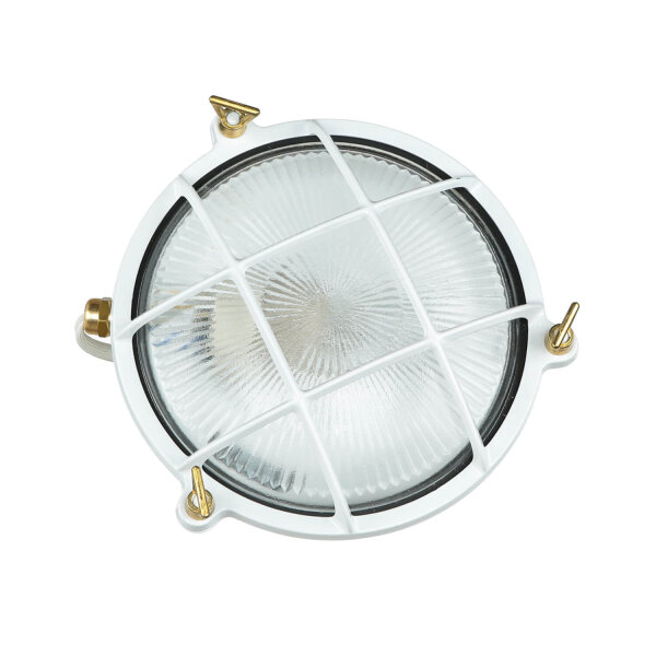 Lampe dextérieur blanc laiton verre Ø 21 cm E27 IP64 SERIFOS