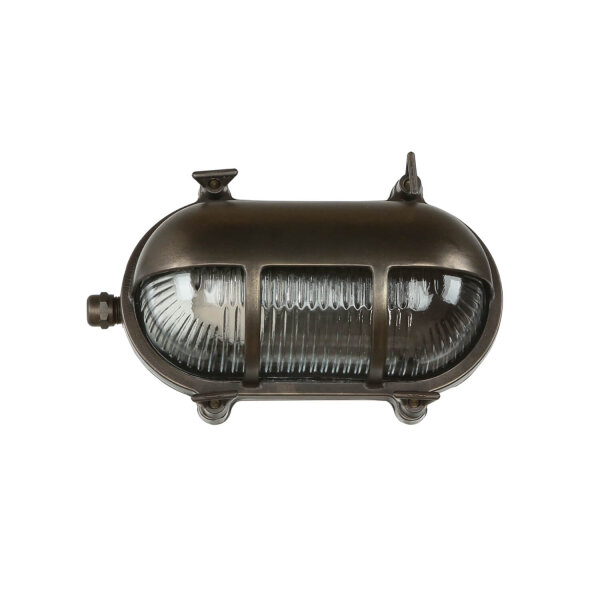 Lampe dextérieur mur laiton verre Maritim IP64 L : 21 cm E27