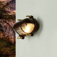Lampe murale laiton verre strié IP64 inoxydable...