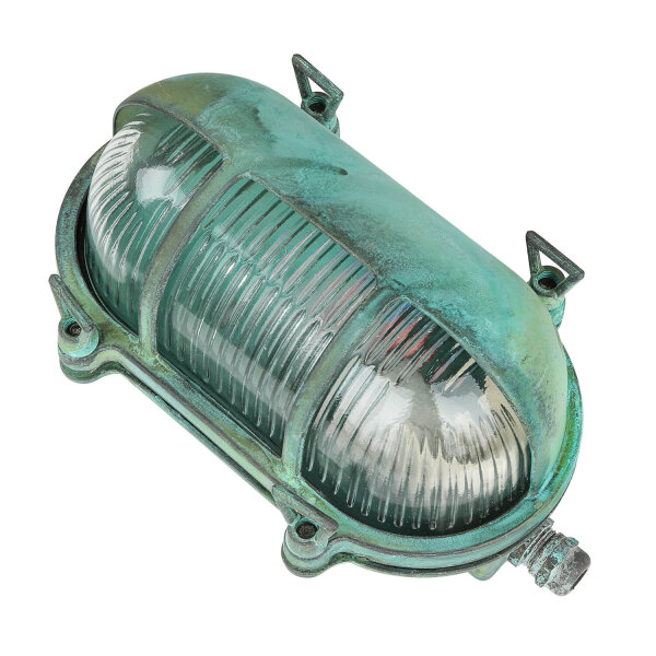 Lampe dextérieur Mur Maritim Vert Laiton Verre IP64