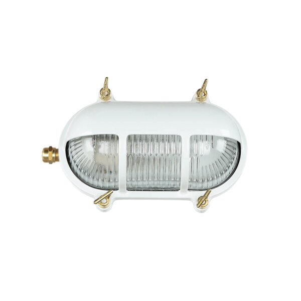 Lampe dextérieur murale IP64 laiton verre cannelé Maritim E27