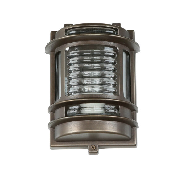 Lampe dextérieur noir antique IP64 laiton verre H : 22 cm