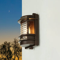 Lampe dextérieur murale IP64 laiton verre E27 H :...