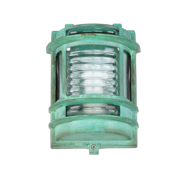 Lampe dextérieur mur IP64 laiton verre vert antique E27