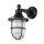 Lampe dextérieur IP64 E27 noir antique verre cannelé laiton