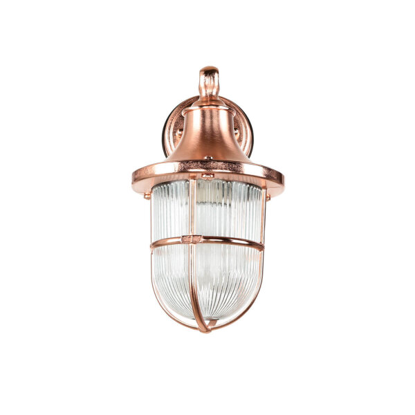 Lampe dextérieur murale E27 IP64 en cuivre verre laiton Maritim