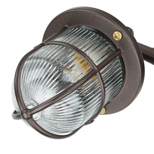 Lampe dextérieur murale IP64 E27 rouille marron antique laiton véritable Maritim